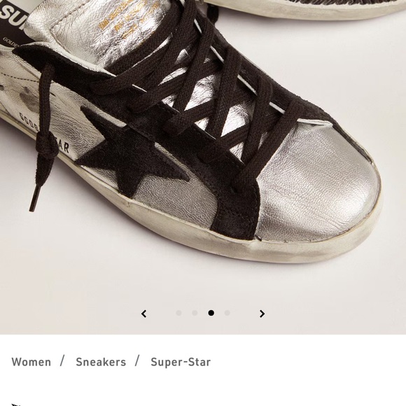 Golden Goose Silver and Black Distressed Sneakers - Picture 3 of 15
